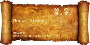 Mercz Hiador névjegykártya